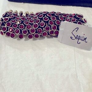 Nordstrom’s Sequin Multi Colored‎ Faceted Glass Charm Bracelet NWT